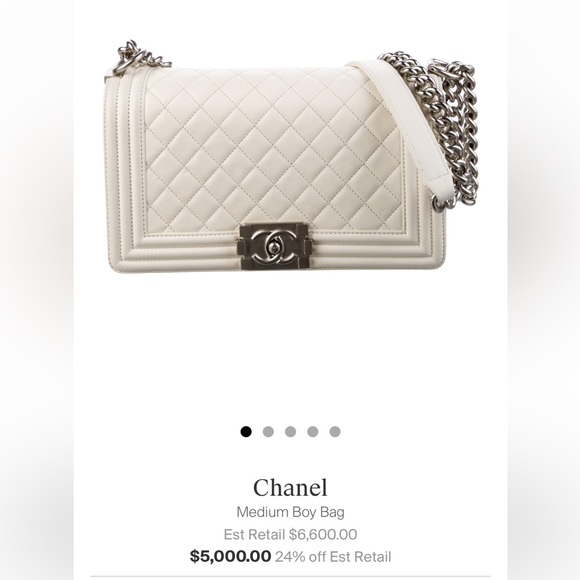 Creme Large Boy Gusset Flap Chanel Wallet on Chain - Picture 12 of 12